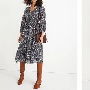 Madewell Tie-Waist Midi Dress in Harvest Vine